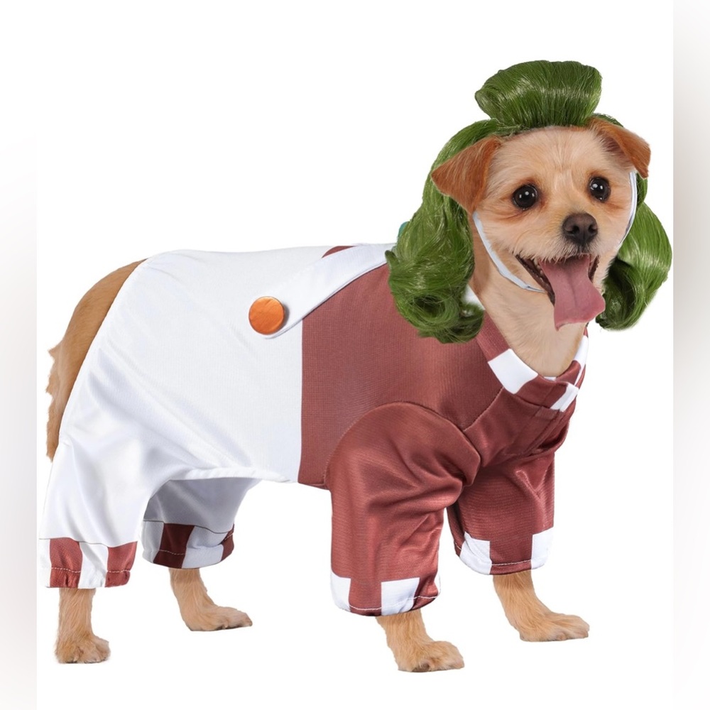 🐾HOST PICK🐾Rubie's Willy Wonka Oompa Loompa Pet Costume and Wig, Medium, NWT